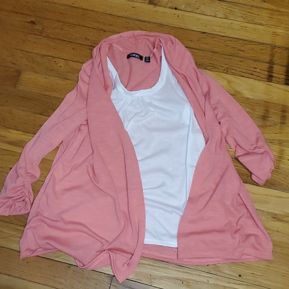 Women's elementz layered cardigan sweater small P
